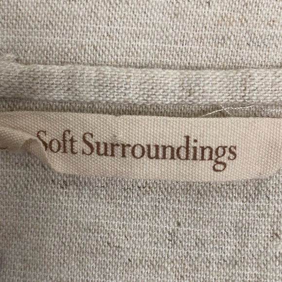 Soft Surroundings | Beige Cotton / Linen Blend Tie Jacket Size Large - Picture 3 of 14